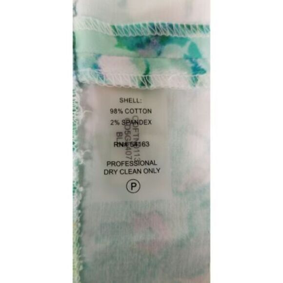 Calvin Klein Green Blue Patterned Abstract Floral Sleeveless Dress Adult… - Picture 8 of 8